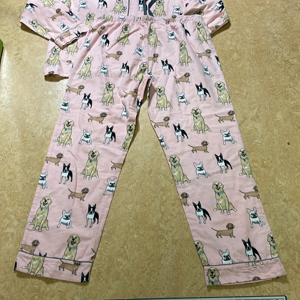 VGUC PJ Salvage Multi-breed Dogs Pink Flannel PJ Set Size XL Golden Frenchie - Picture 4 of 9